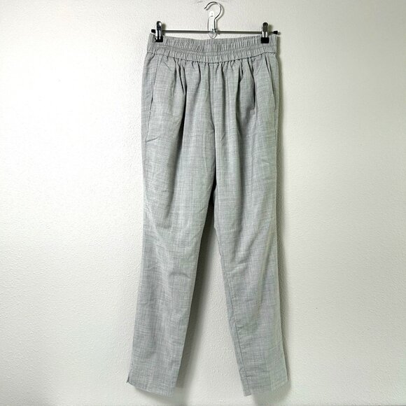 J Crew Harlow Pull On Pants Womens 8 Gray Wool Blend Lined Elastic Waist B5604 - Picture 1 of 16